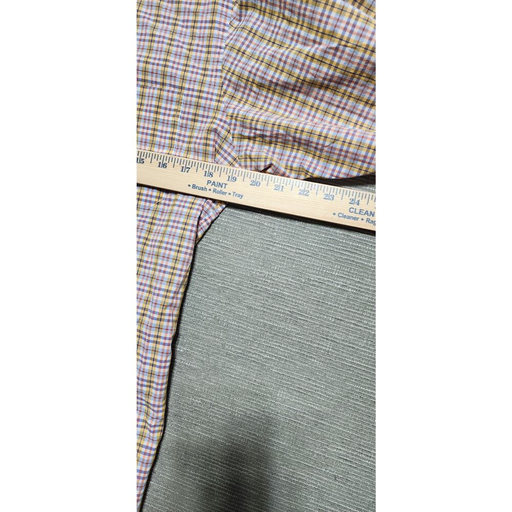 Scott Barber Plaid Button Down Shirt Men’s Large Blue Yellow Long Sleeve - Picture 7 of 13